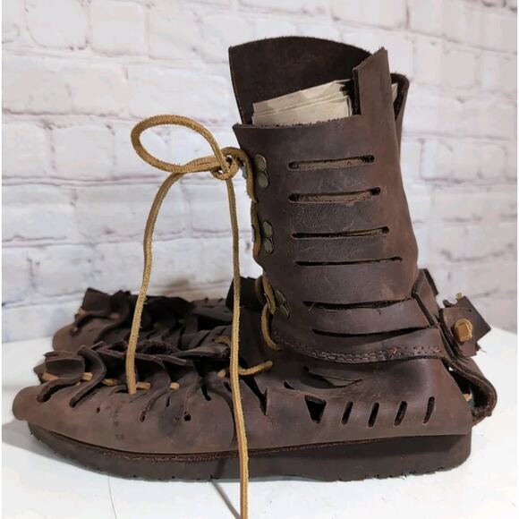 Ecce Caligae Sandals Gladiator Brown Leather Vibram Sole Men's Centorian Hiking - Picture 6 of 15